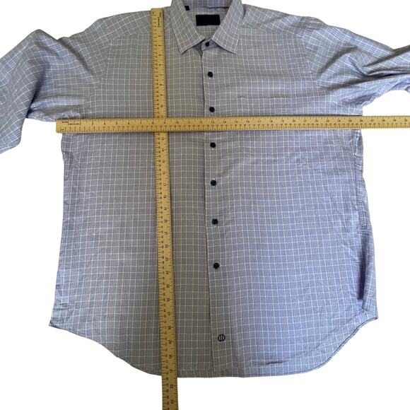 David Donahue men’s xl 100% cotton lilac purple white dress plaid shirt - Picture 4 of 11